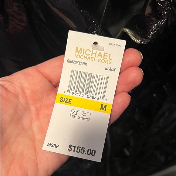 Michael Kors Black ✨ Glossy Diamond-Quilt Puffer Vest –w/ Cinch - Picture 10 of 10